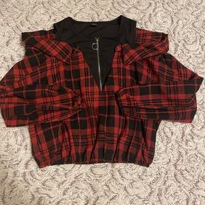 Plaid Zip Up Shirt